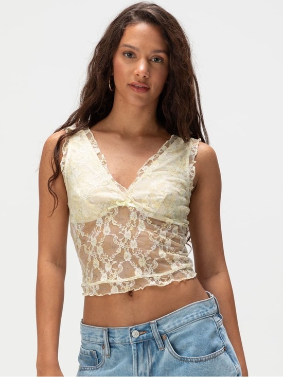 Full Tilt Tops - FULL TILT Lace Print Womens Cami Size Small